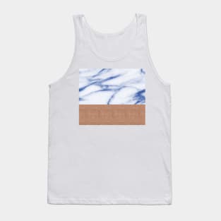 Rose gold with porcelain blue marble Tank Top